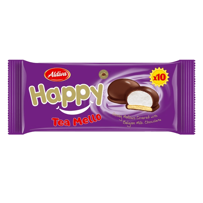 Happy Tea Mello Chocolate Covered Marshmallow Biscuits 120g 