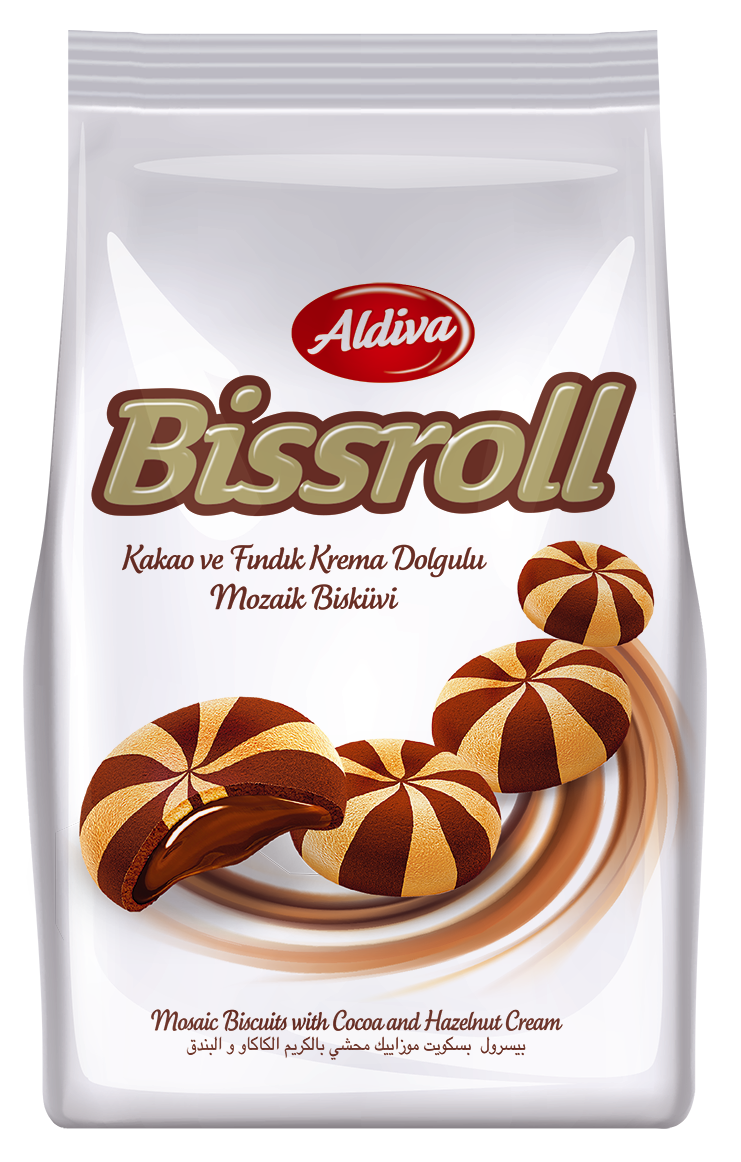 Bissroll Kakao Kremalı Dolgulu Mozaik Bisküvi 180 gr