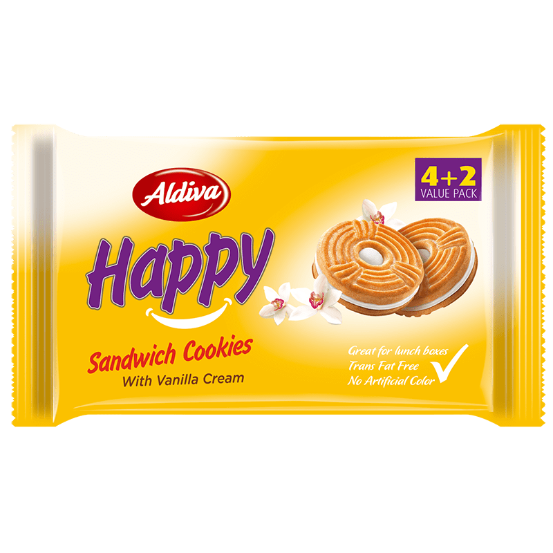 Aldiva Happy Vanilya Kremalı Sandviç Bisküvi 360g