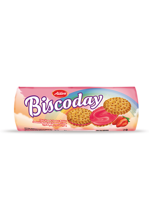 Biscoday Çilek Kremalı Bisküvi 