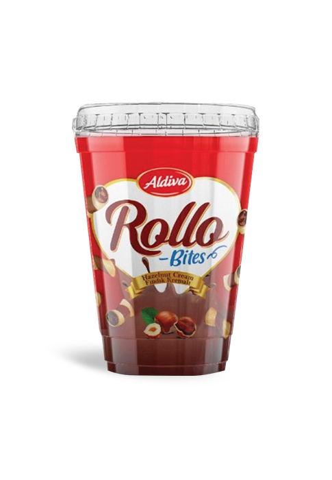 Rollo Bites Hazelnut Cream Filling Bite Wafers in Plastic Cup  