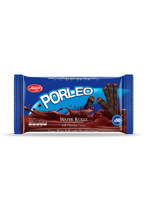 Porleo rollo Dark Cocoa roll wafer with Chocolate Cream