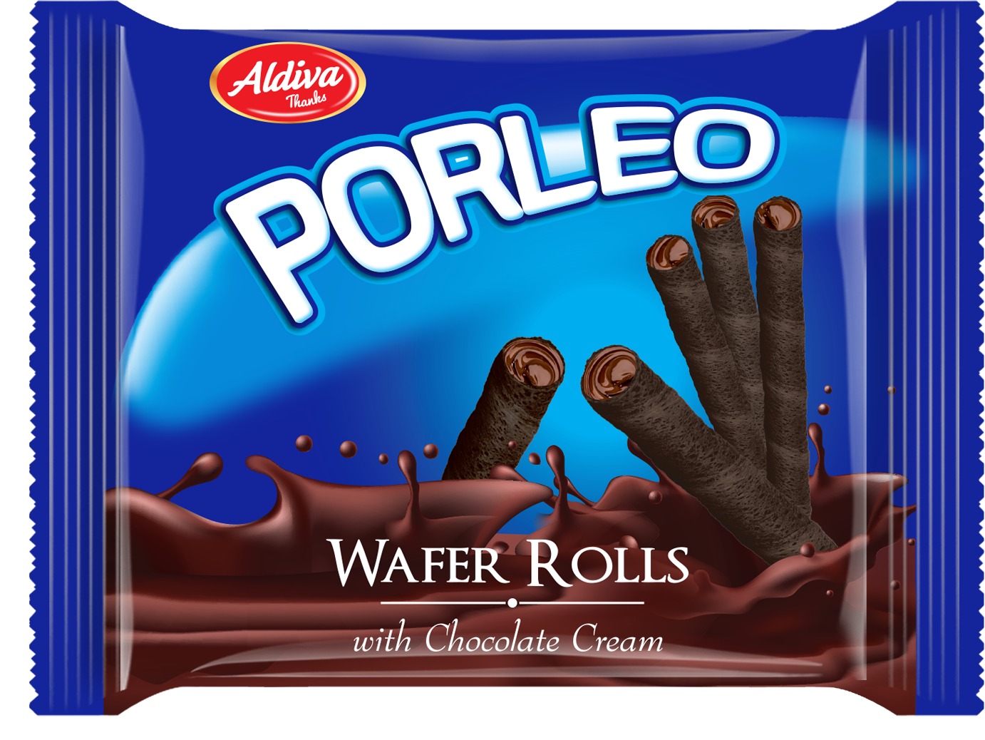 Porleo rollo Çikolata Kremalı Bitter Kakaolu rulo gofret 