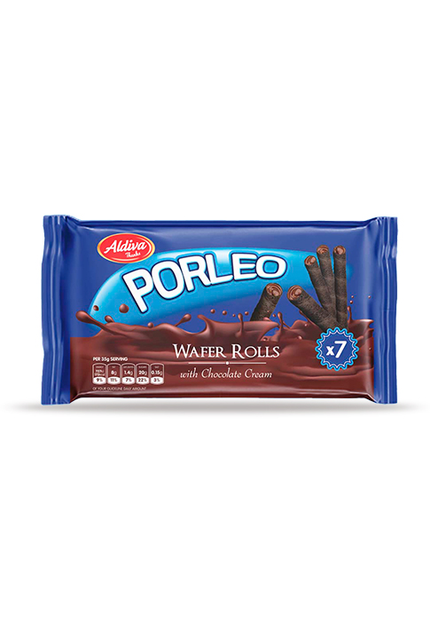 Porleo Çikolata Kremalı Kakaolu Rulo Gofret 35g