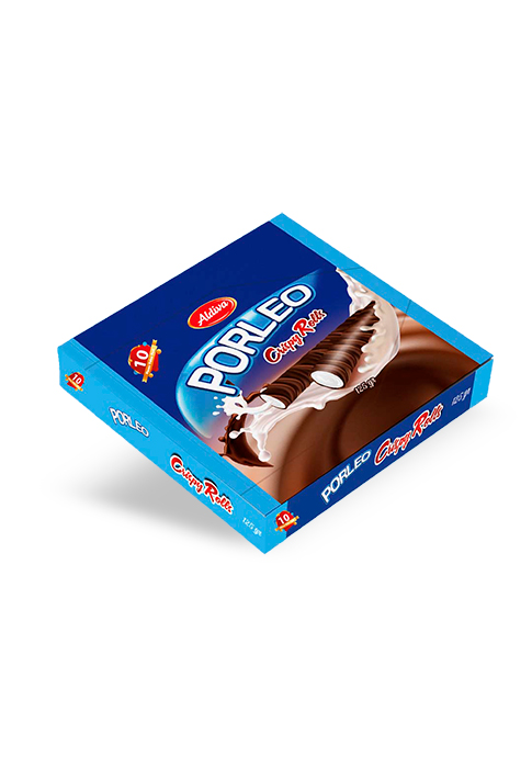 PORLEO CRİSPY Chocolate Coated Rollo Wafer With Milk Cream