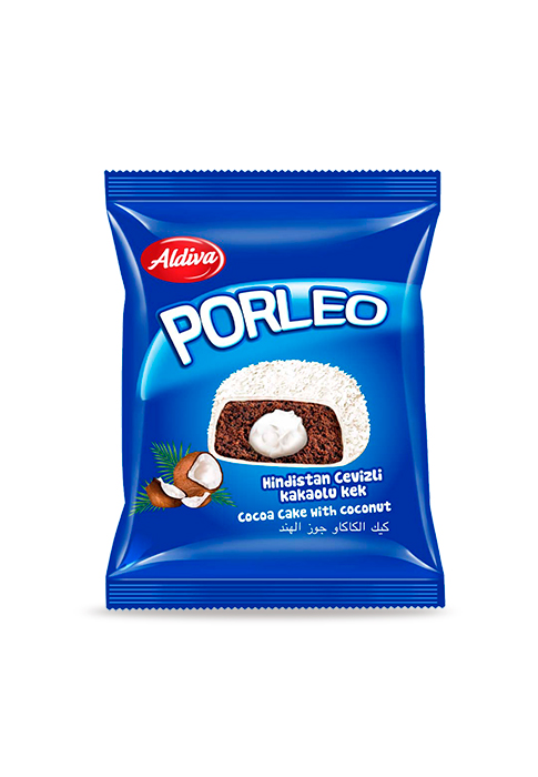 Porleo White Chocolate Coating Cocoa Cake &Coconut Filling and Coconut Sprinkles Coated