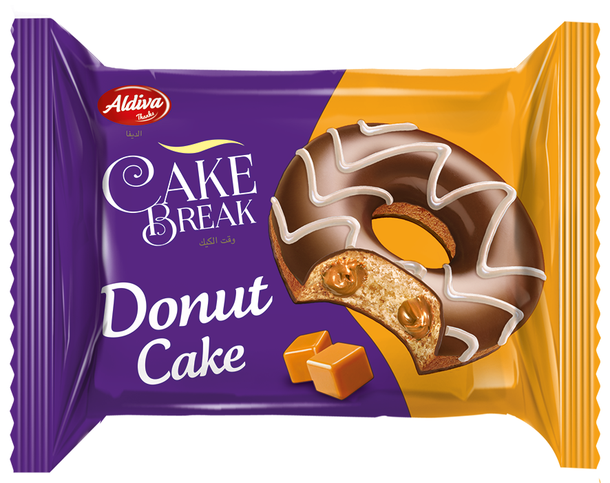 Cake Break Donut'Kakao Kaplamalı Karamelli Krema Dolgulu Kek