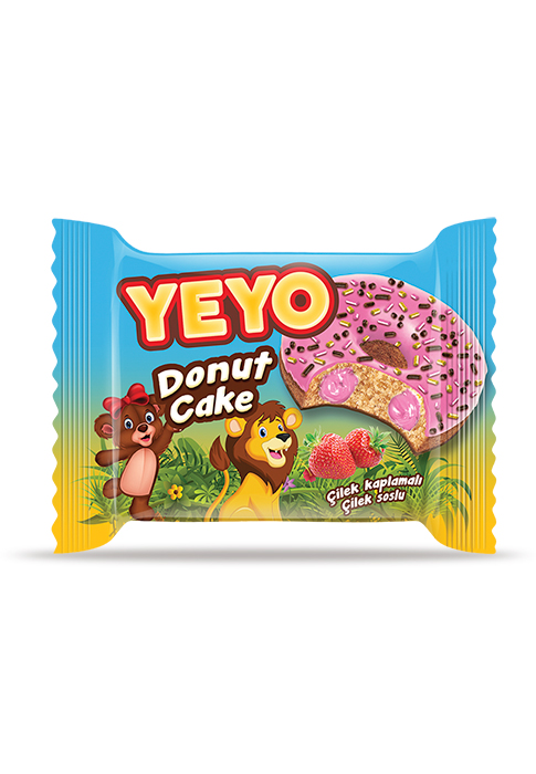 Yeyo Çilek Kremalı Çilek Kaplamalı Donut Kek 50g