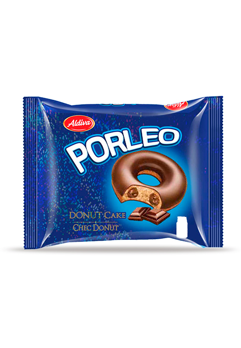 Porleo Çikolata Kremalı Çikolata Kaplamalı Donut Kek 60g