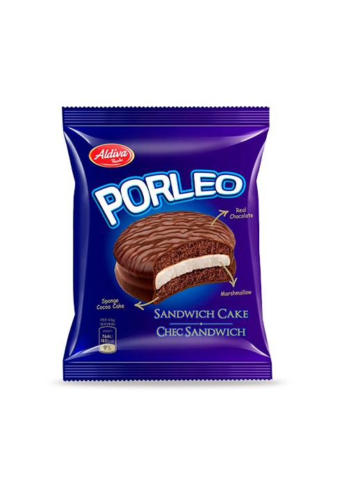 Porleo Çikolata Kaplamalı Marshmallow Kek 45g