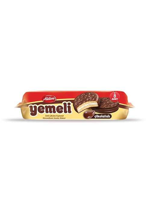 YEMELİ Sütlü Çikolata Kaplamalı Marshmallow Sandviç Bisküvi