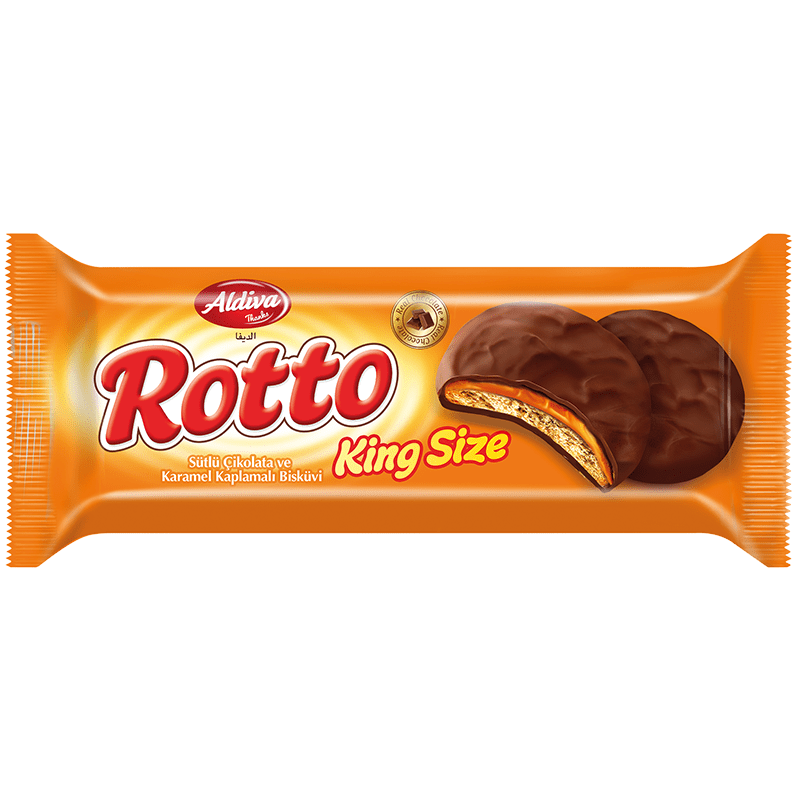 Rotto King Size Sütlü Çikolata Kaplamalı Karemelli Bisküvi 180gr