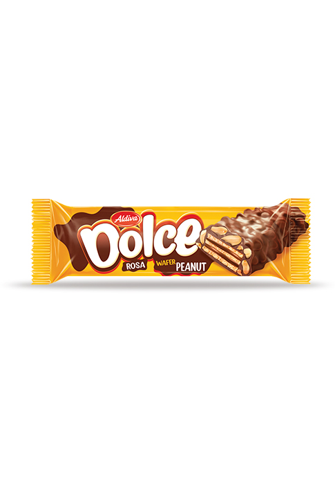 Dolce Rose Milk Chocolate Coated  Wafer with Caramel & Peanut