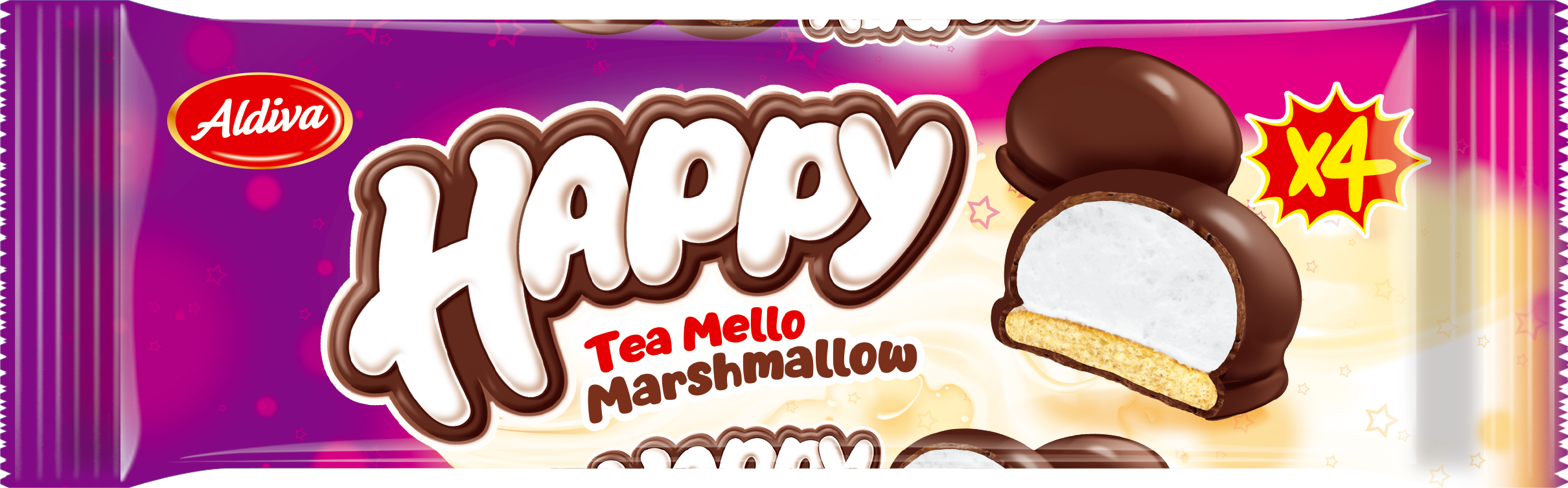 Happy Tea Cake Kakao Kaplamalı Marshmallow Bisküvi