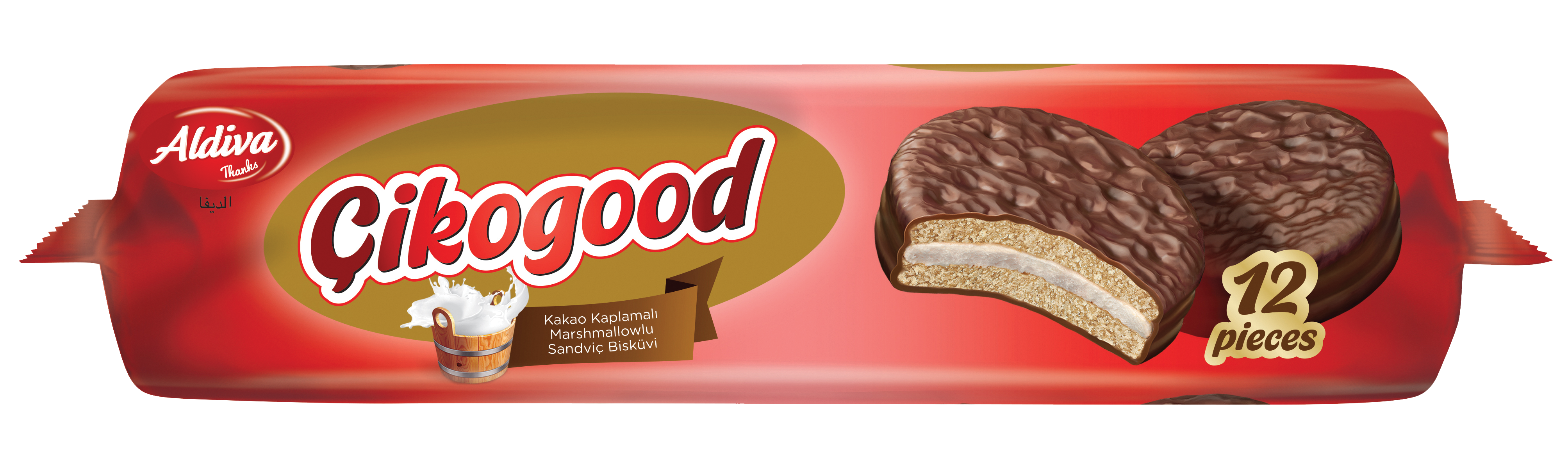 Çikogood Kakao Kaplamalı Marshmallowlu Sandviç Bisküvi 216gr